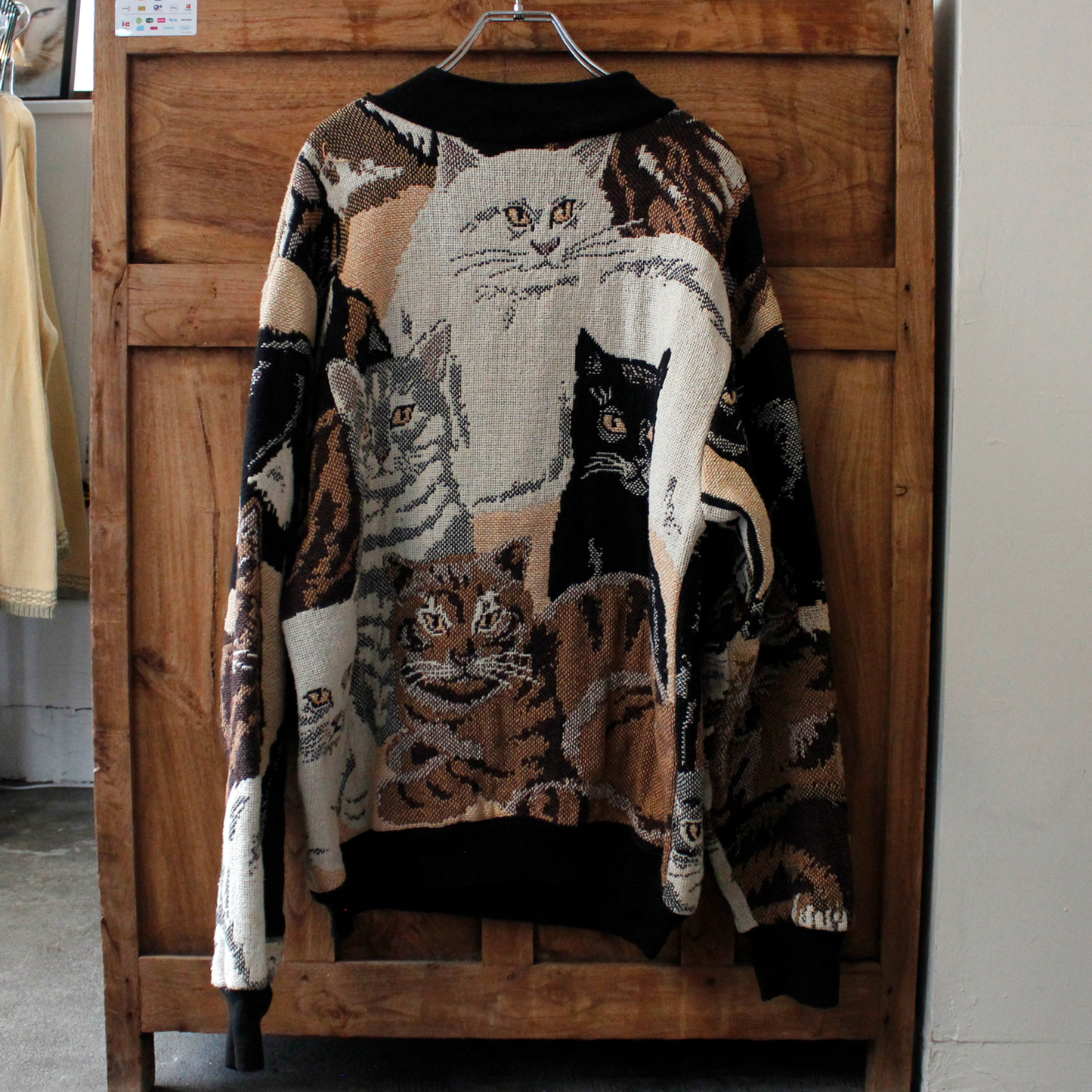 All-over Cats Sweater / Sugar Street Weavers / 90s