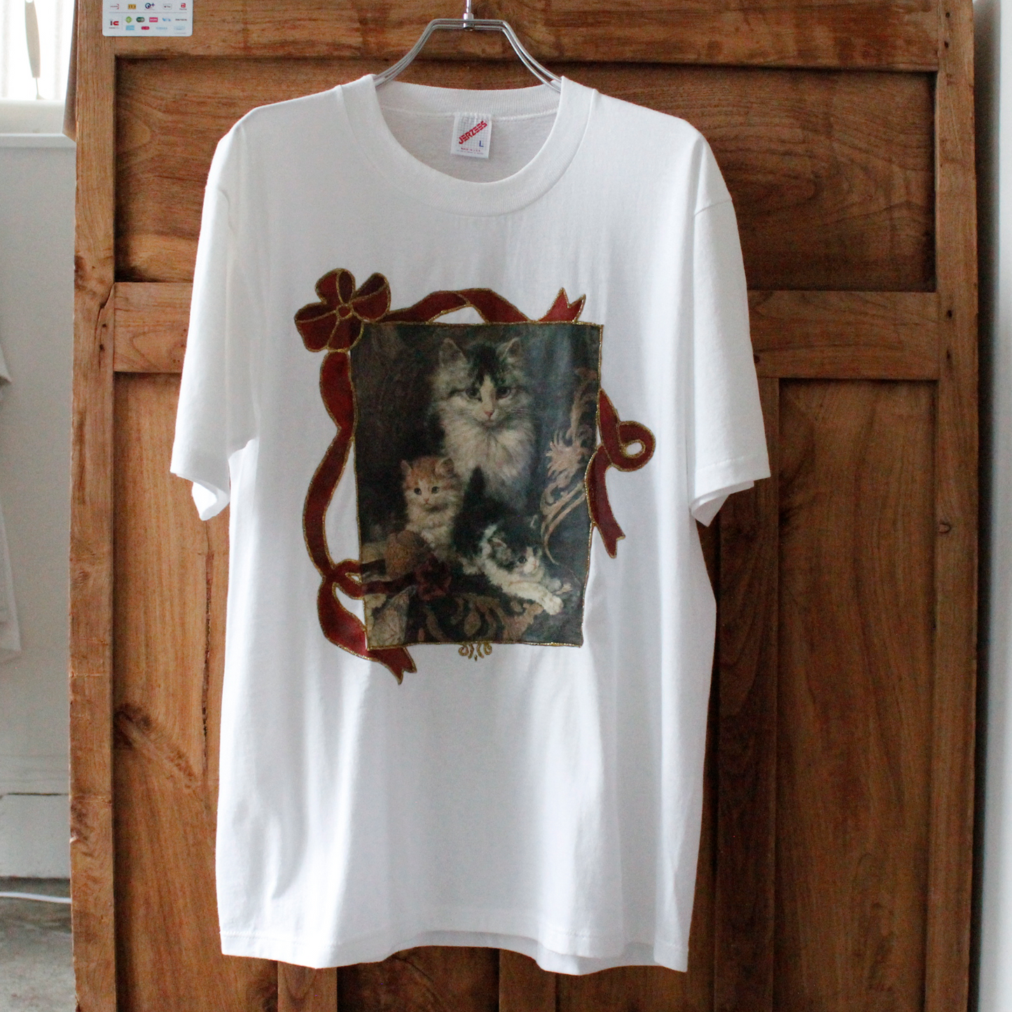 Impressionistic Cats' Art Tee / 90s / Made in USA