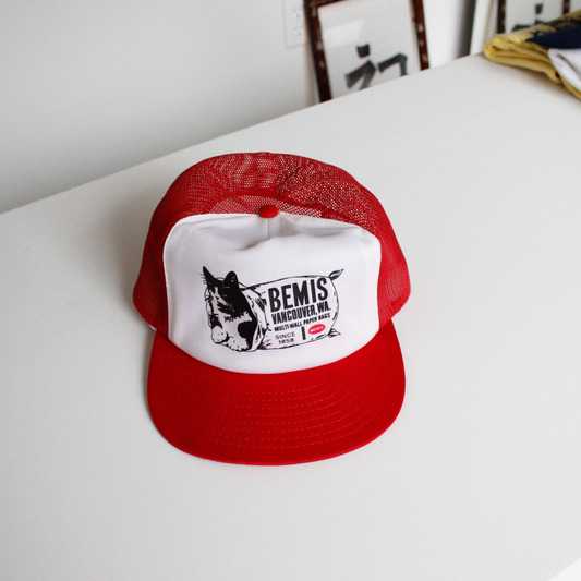 BEMIS Snapback Cap / Red & White / Made in USA