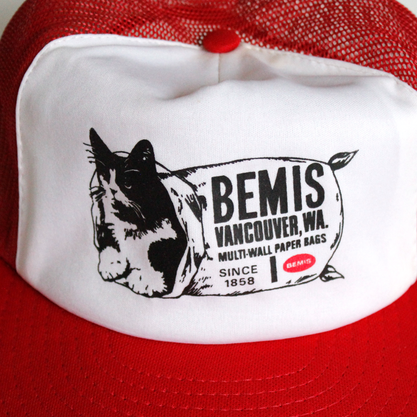 BEMIS Snapback Cap / Red & White / Made in USA