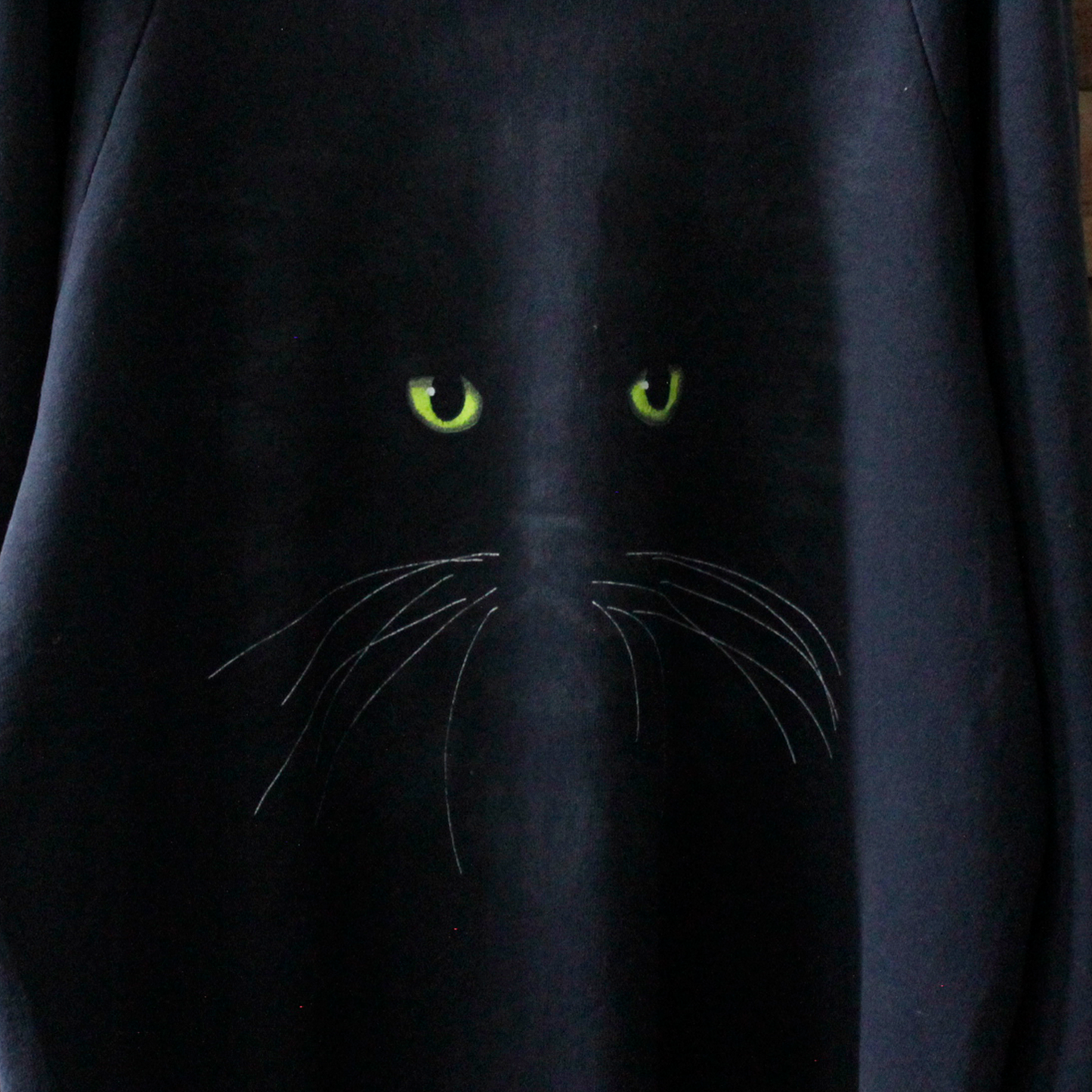 Black Cat on Black Sweat / 90s / Made in USA