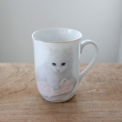 White cat with Ballet Shoes Mug / Otagiri / Bob Harrison