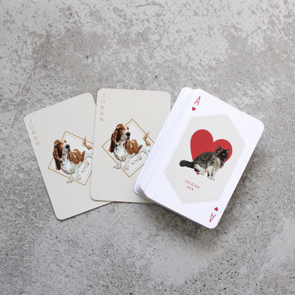 Cat and Dog Playing Cards