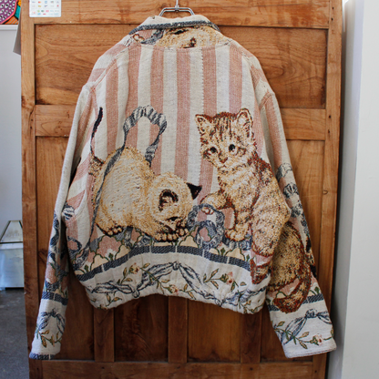 Cats Jacket / Painted Pony / 90s / Made in USA