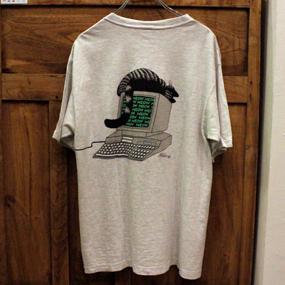 Cat Mouse Computer Tee / 80s-90s / Kliban Cat / Crazy Shirts