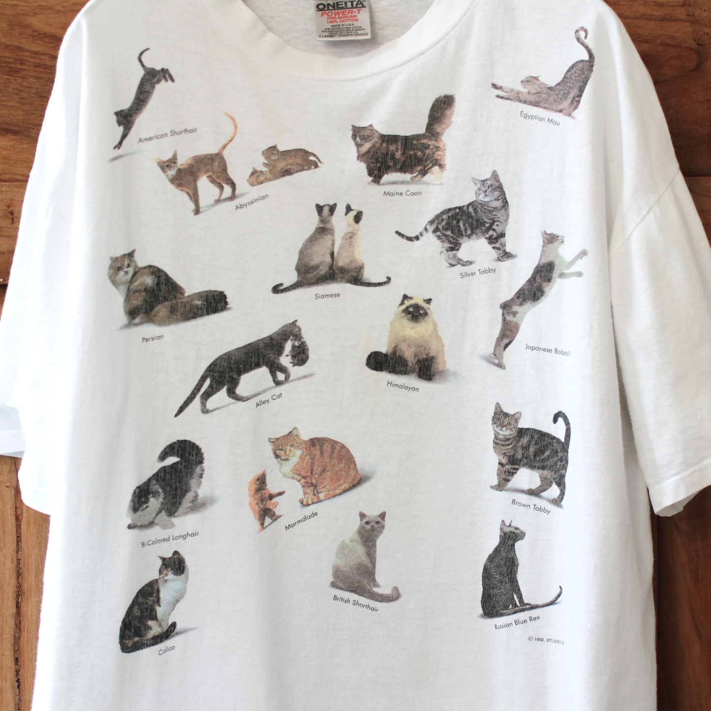 Studio Q Cat Breed Tee / 90s / Made in USA