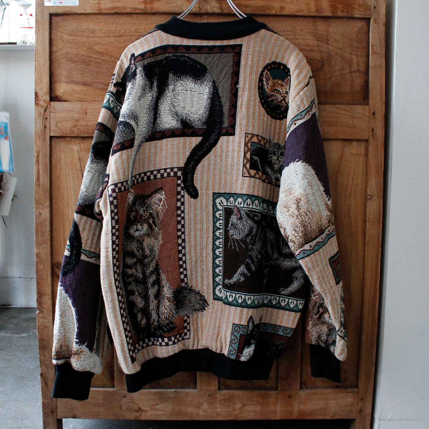 Cats Framed Art Sweater / Sugar Street Weavers / 90s