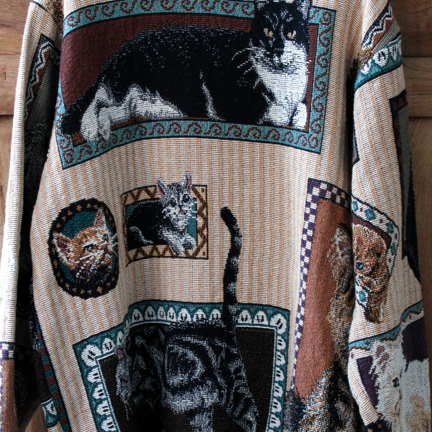 Cats Framed Art Sweater / Sugar Street Weavers / 90s