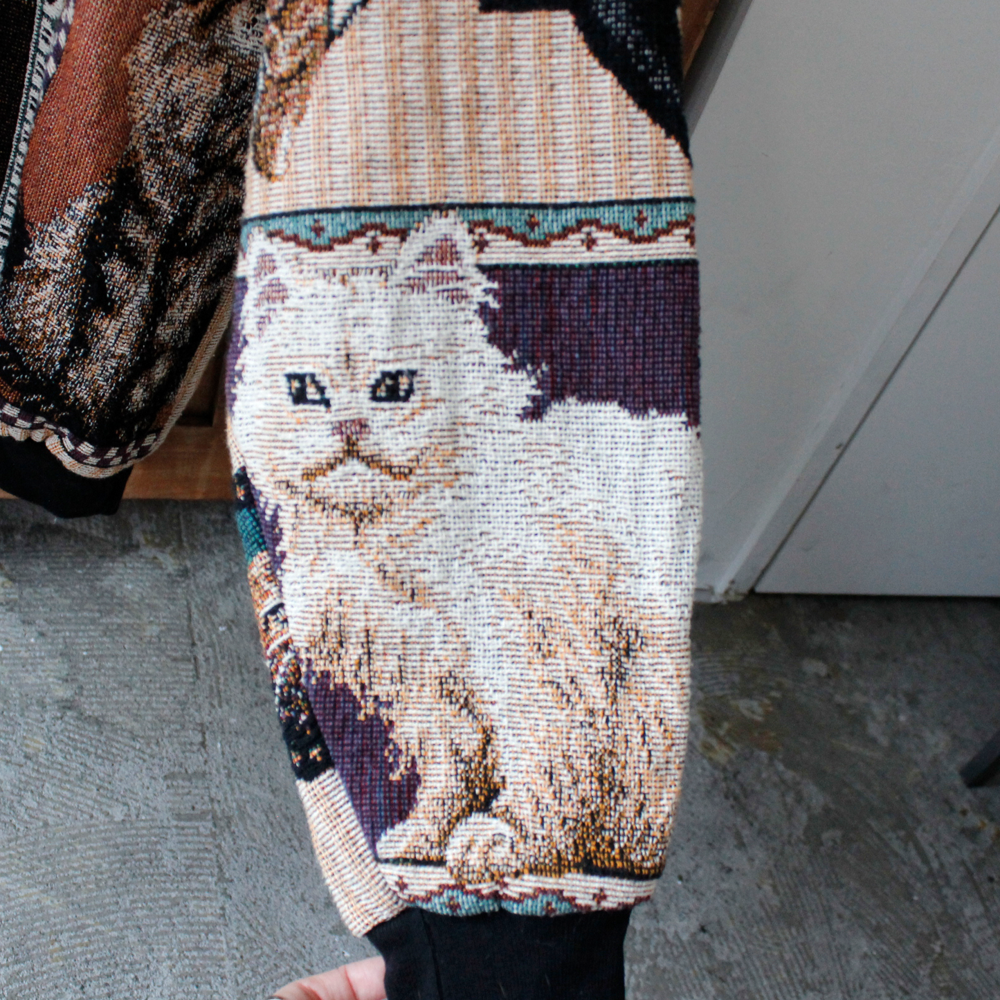 Cats Framed Art Sweater / Sugar Street Weavers / 90s