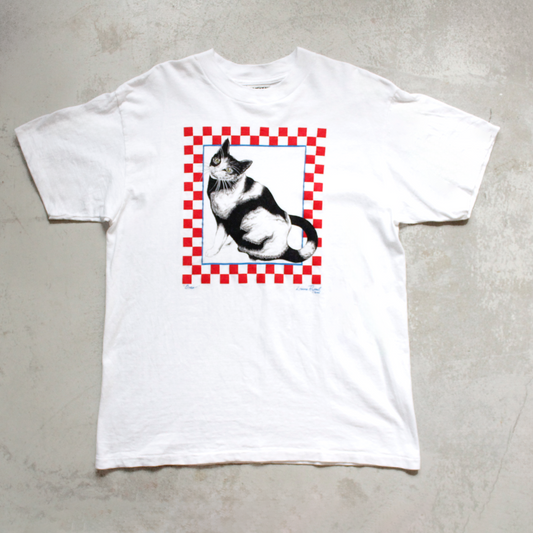 Checker Flag Cat Tee / Fabric Made in USA