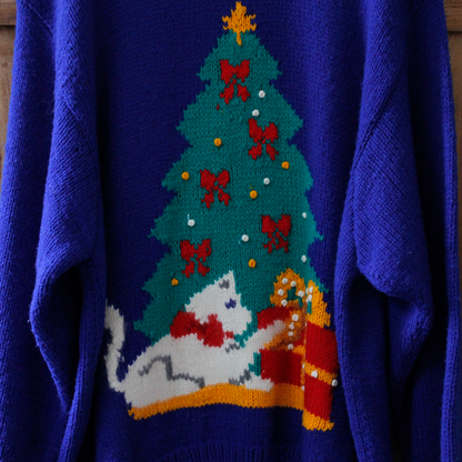 Christmas Tree Knit Sweater / 90s〜 / Karen Scott