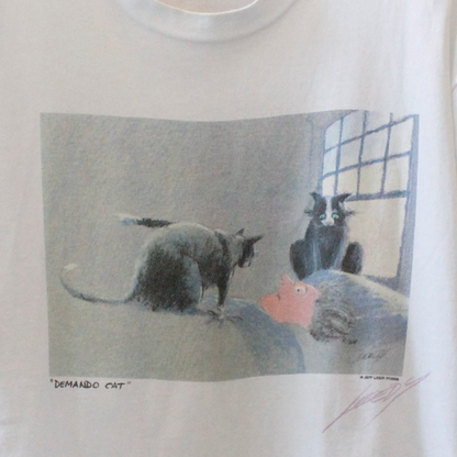 Demand Cat (Jeff Leedy) Tee / 90s / Made in USA