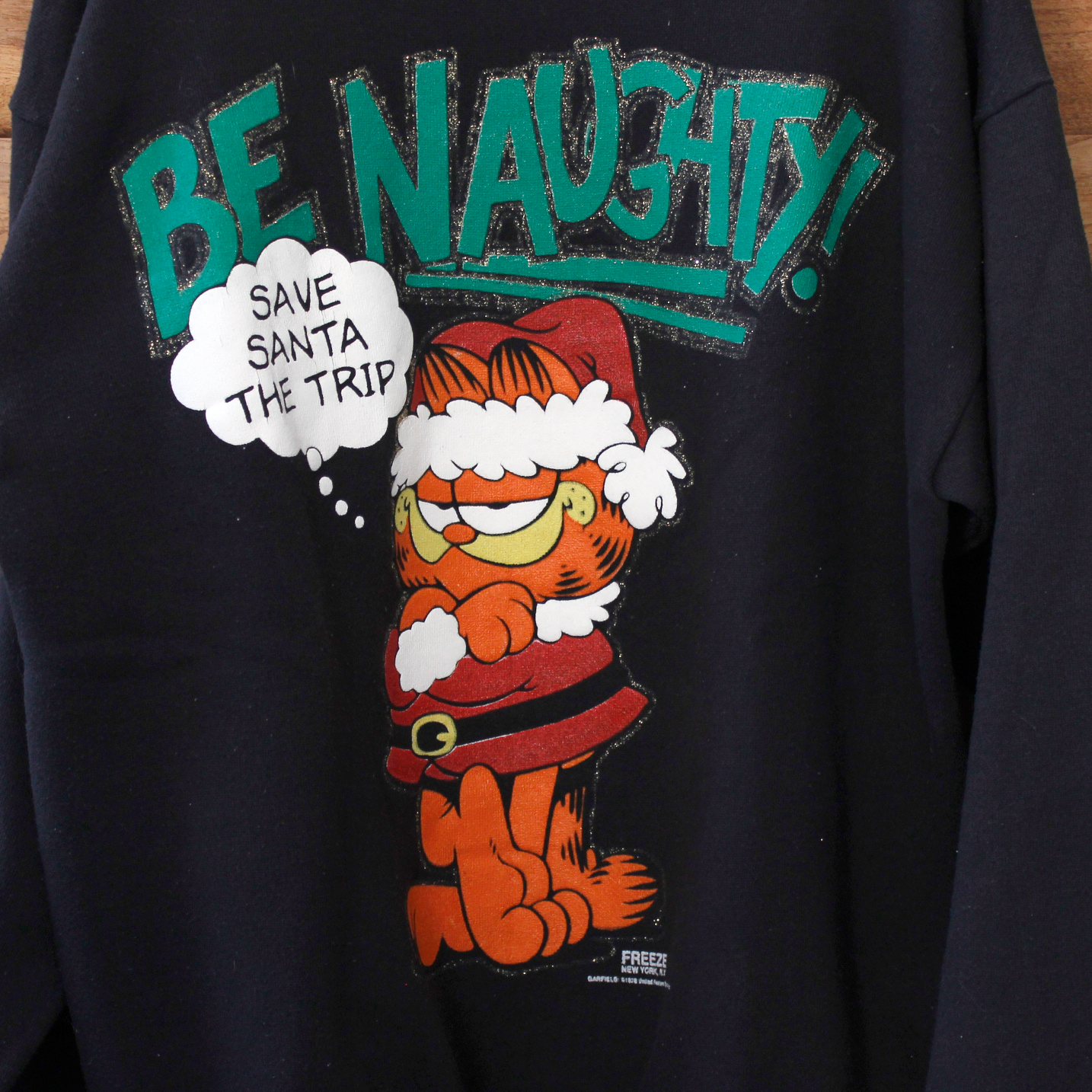 Garfield "Be Naughty!" Christmas Sweat / 90s / Made in USA