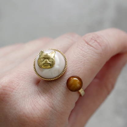 Grumpy Cat Ring / Brown