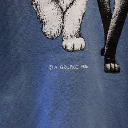 A.M.GRUPKE HEP CAT Heads & Tails Tee / Blue / 90s