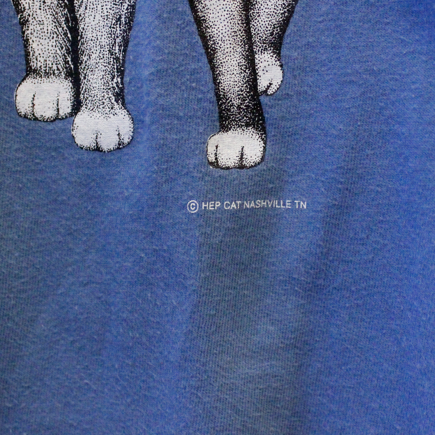 A.M.GRUPKE HEP CAT Heads & Tails Tee / Blue / 90s