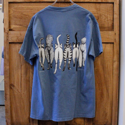 A.M.GRUPKE HEP CAT Heads & Tails Tee / Blue / 90s