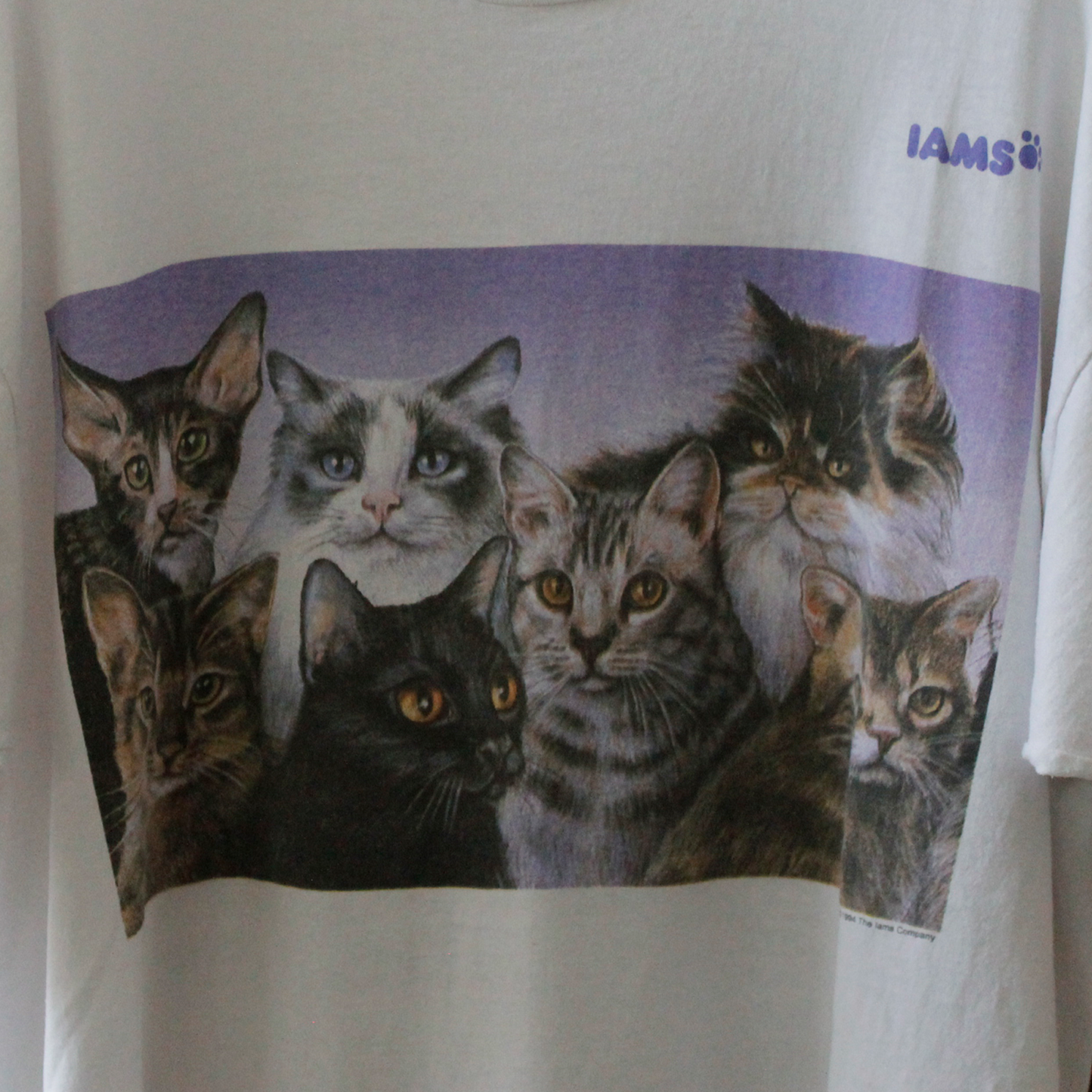 IAMS 7 Cats Tee / 90s / Made in USA