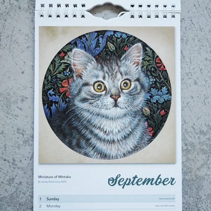 Ivory Cats Slim Calendar 2024