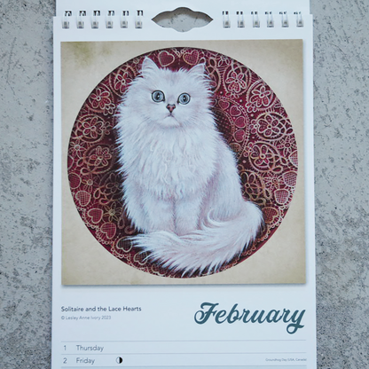 Ivory Cats Slim Calendar 2024