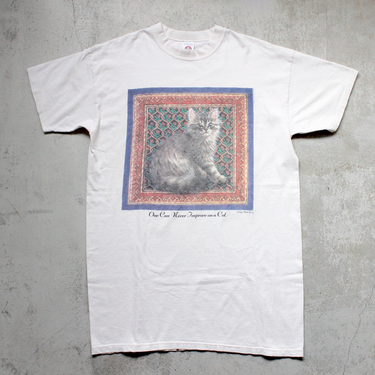 One Can Never Improve on a Cat Tee / Ivory Cats / Made in USA