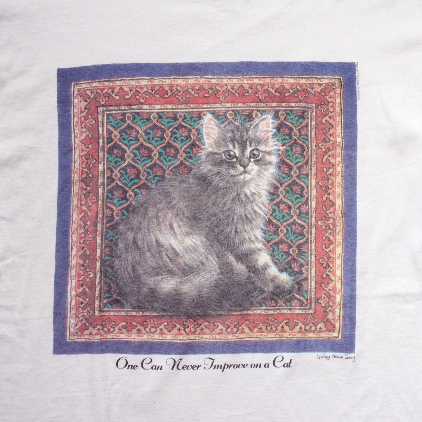 One Can Never Improve on a Cat Tee / Ivory Cats / Made in USA