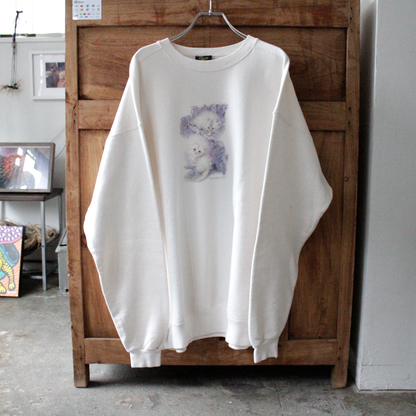 Flowers and Kittens Sweat / Kayomi Harai / 90s / Made in USA