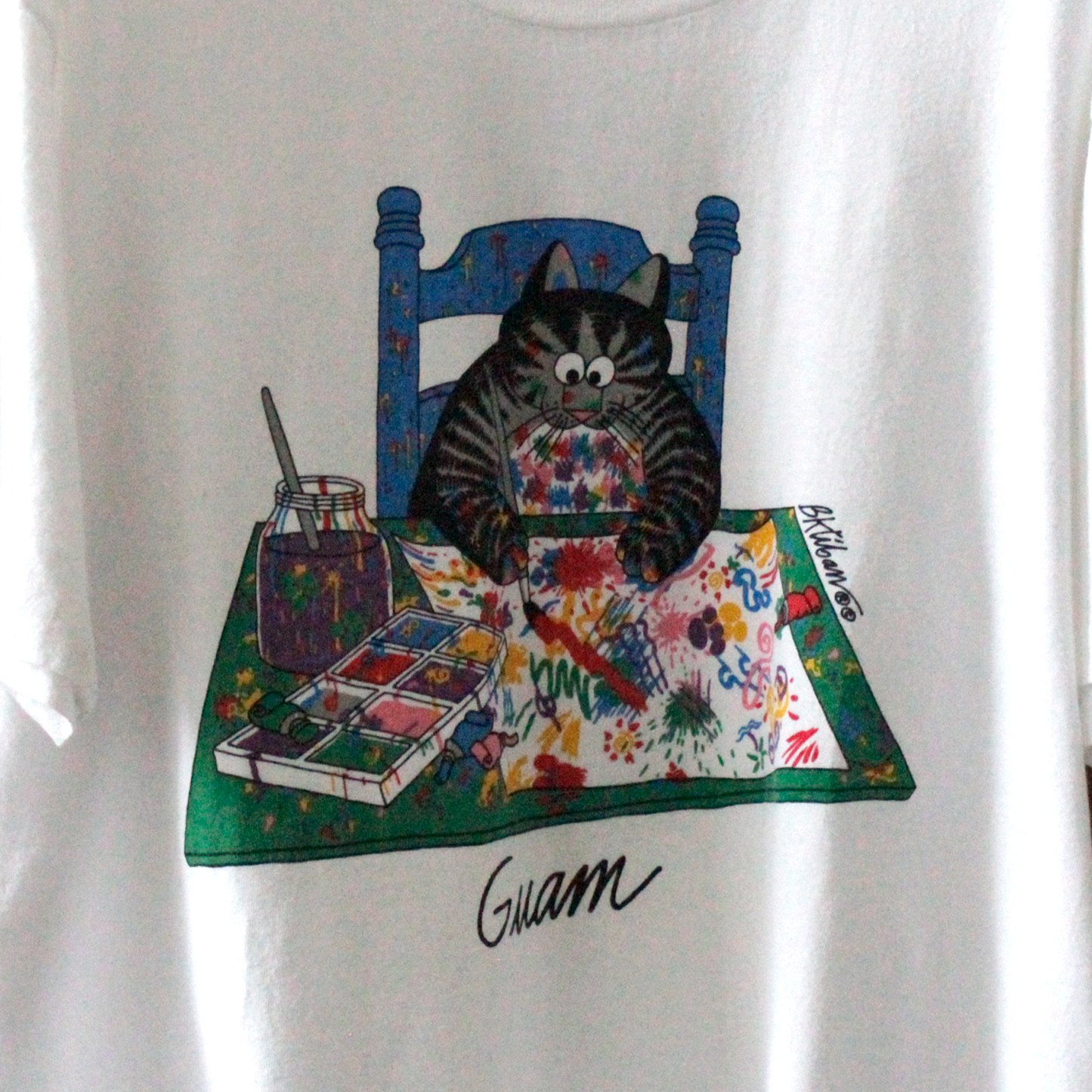 Painting Kliban Cat Tee / 90s / Made in USA / Crazy Shirts