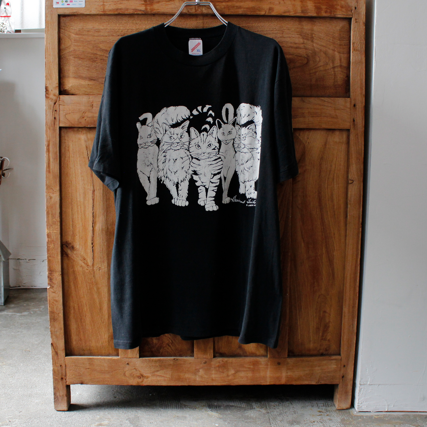 Linda Lori Black Tee / 90s / Made in USA