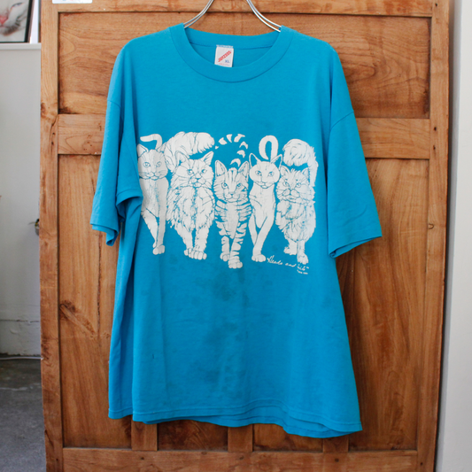 Linda Lori Sky Blue Tee / 90s / Made in USA