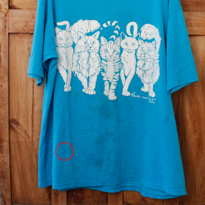 Linda Lori Sky Blue Tee / 90s / Made in USA