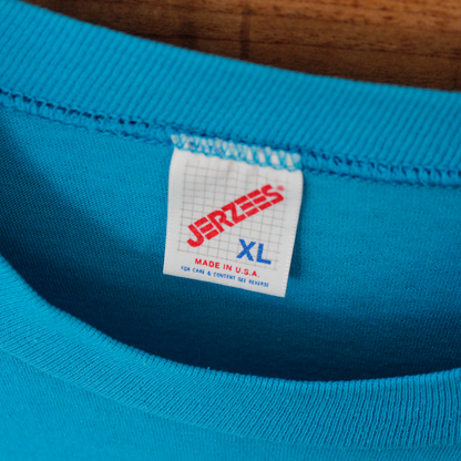 Linda Lori Sky Blue Tee / 90s / Made in USA