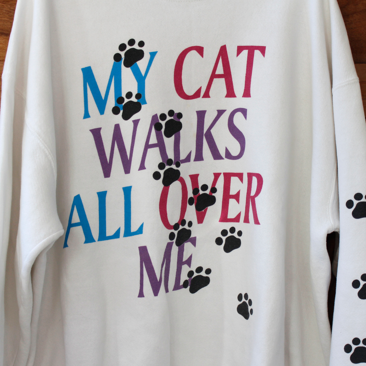 My Cat Walks All Over Me Sweat / 90s / Made in USA