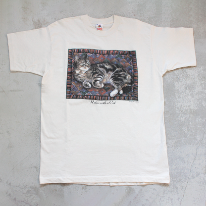 Relax with a Cat Tee / Ivory Cats / Made in USA