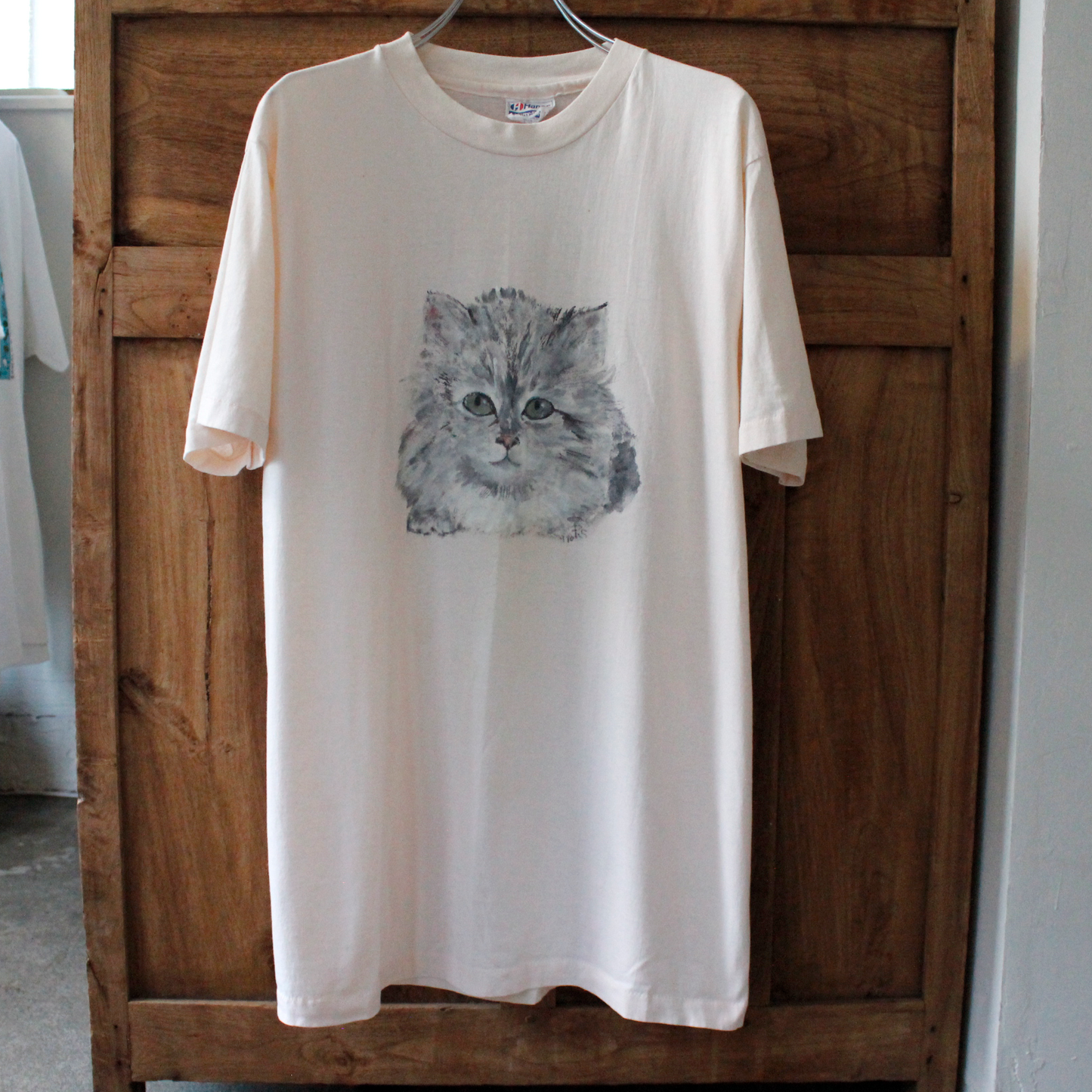 Smiling Cat Portrait Tee / 80s / Made in USA