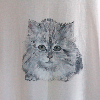 Smiling Cat Portrait Tee / 80s / Made in USA