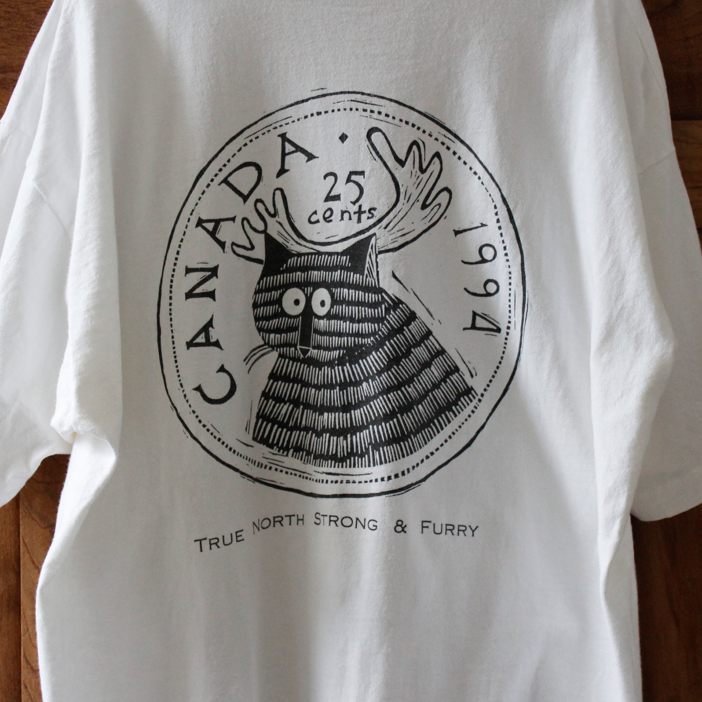 STUART KATT 25 Cents Tee / 90s / Made in Canada