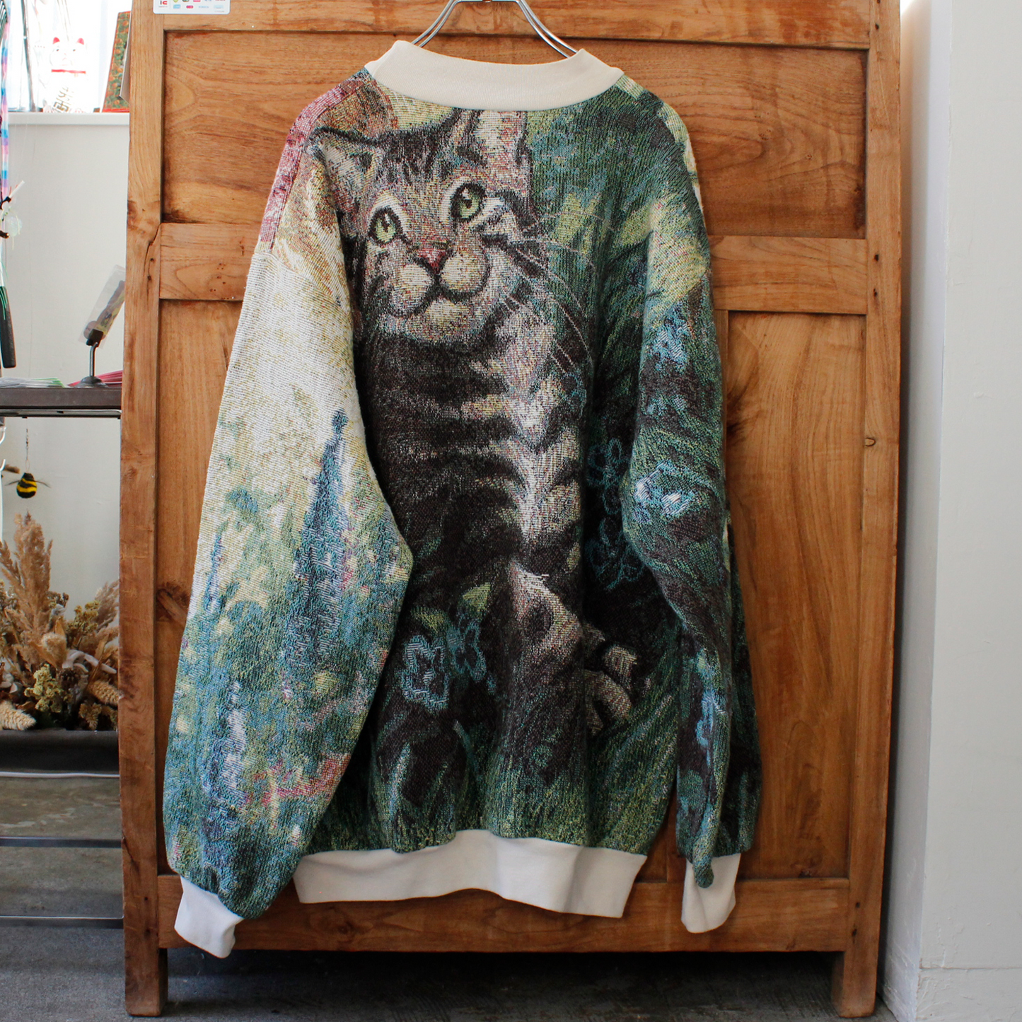 Tabby Cats Sweater / Sugar Street Weavers / 90s