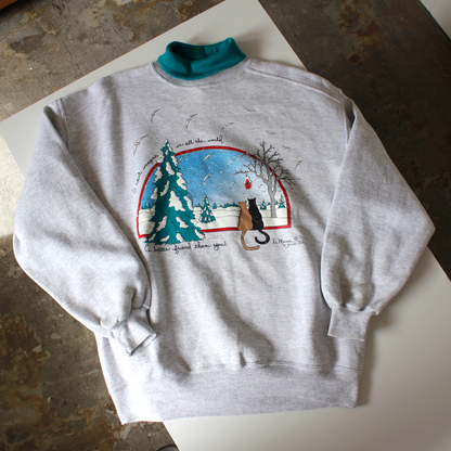 Xmas with Best Friend Sweat / 90s / Made in USA