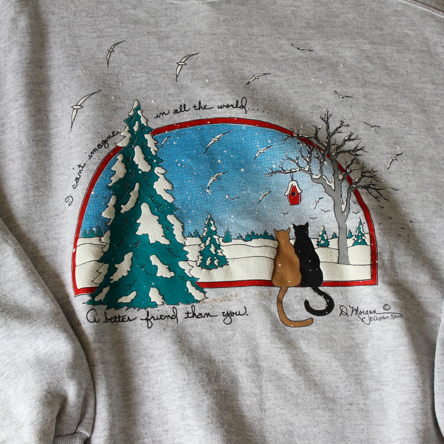 Xmas with Best Friend Sweat / 90s / Made in USA